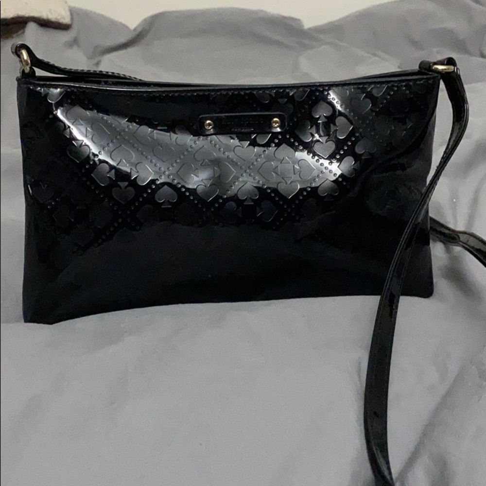 Black patent leather Kate Spade crossbody